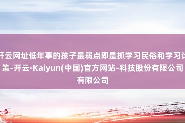 开云网址低年事的孩子最弱点即是抓学习民俗和学习计策-开云·Kaiyun(中国)官方网站-科技股份有限公司