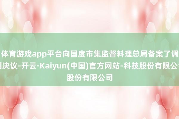 体育游戏app平台向国度市集监督料理总局备案了调回决议-开云·Kaiyun(中国)官方网站-科技股份有限公司