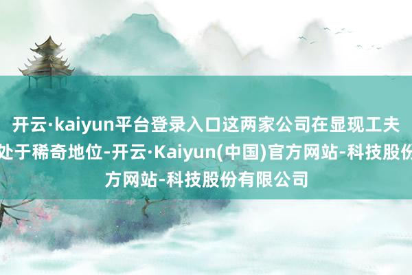 开云·kaiyun平台登录入口这两家公司在显现工夫限度一直处于稀奇地位-开云·Kaiyun(中国)官