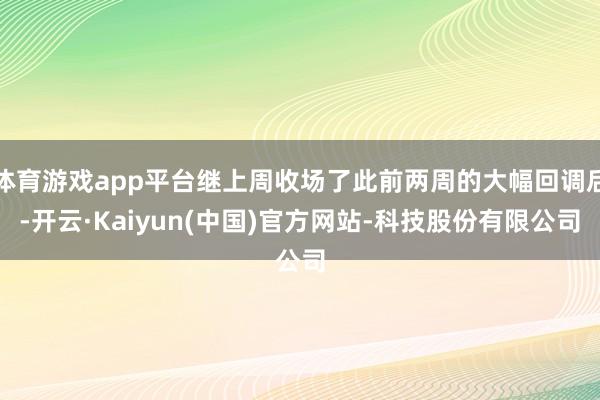 体育游戏app平台继上周收场了此前两周的大幅回调后-开云·Kaiyun(中国)官方网站-科技股份有限
