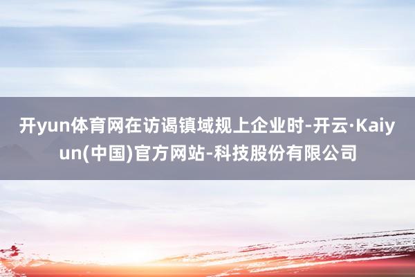 开yun体育网在访谒镇域规上企业时-开云·Kaiyun(中国)官方网站-科技股份有限公司