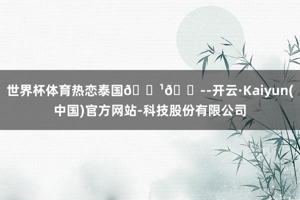 世界杯体育热恋泰国🇹🇭-开云·Kaiyun(中国)官方网站-科技股份有限公司