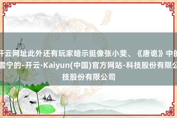 开云网址此外还有玩家暗示挺像张小斐、《唐诡》中的张雪宁的-开云·Kaiyun(中国)官方网站-科技股份有限公司
