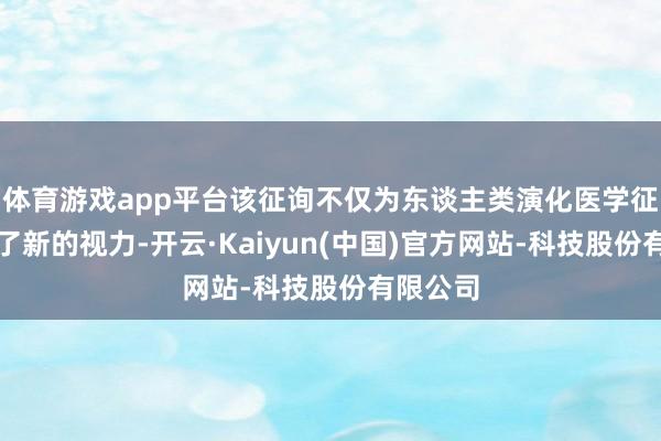 体育游戏app平台该征询不仅为东谈主类演化医学征询提供了新的视力-开云·Kaiyun(中国)官方网站-科技股份有限公司