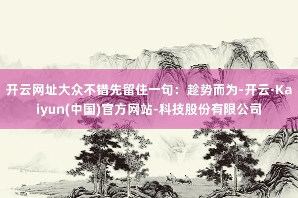 开云网址大众不错先留住一句：趁势而为-开云·Kaiyun(中国)官方网站-科技股份有限公司