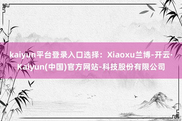 kaiyun平台登录入口选择：Xiaoxu兰博-开云·Kaiyun(中国)官方网站-科技股份有限公司