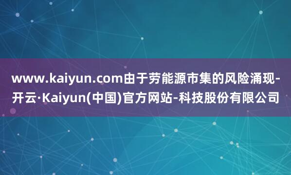 www.kaiyun.com由于劳能源市集的风险涌现-开云·Kaiyun(中国)官方网站-科技股份有限公司